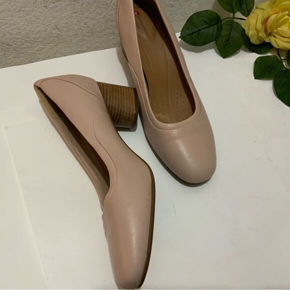 Clark’s unstructured Blush Pink Heel size 8.5 / 39.5 - Picture 6 of 10
